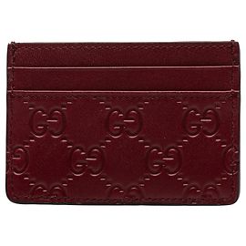 Tarjetero rojo Gucci Guccissima Roja