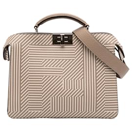 Borsa Fendi Small Zucca Leather Peekaboo ISeeU color Tan Cammello
