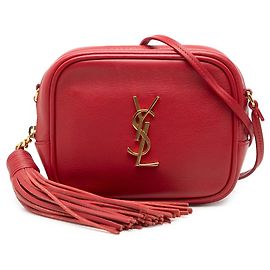 Bolsa Blogger em couro de bezerro com monograma vermelho Saint Laurent Vermelho