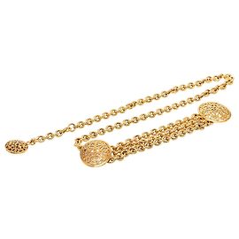 Cinto de corrente Chanel Gold Plated Equestrian Medallion dourado Dourado