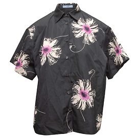 Black & Multicolor Prada Floral Button-Up Shirt Size IT 36 Black