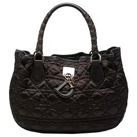 Sac à main Dior Cannage Lovely en nylon marron Marron