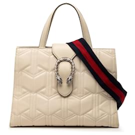 Bolsa Satchel Dionysus Web Gucci em couro acolchoado branco Branco