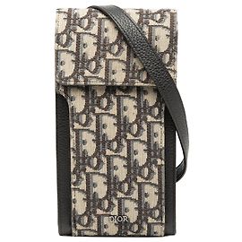 Porta-telemóvel transversal Dior Oblique Canvas Azul Azul