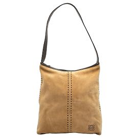 Sac à épaule Anagram LOEWE en daim marron Marron