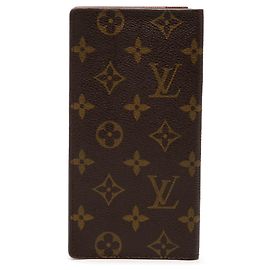 Portefeuille long Louis Vuitton Monogram Brazza marron Marron