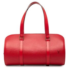 Rote Louis Vuitton Epi Soufflot Handtasche Rot