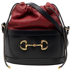Bolsa bucket Gucci 1955 Horsebit em couro de bezerro preto Preto