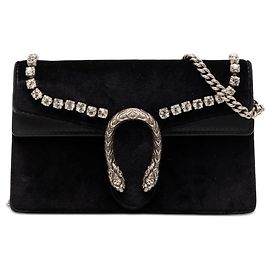 Borsa a tracolla Dionysus Mini in velluto nero con cristalli Gucci Nero