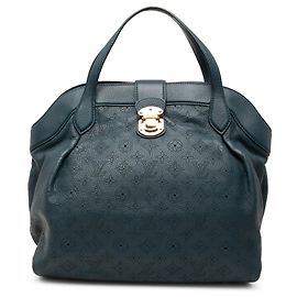 Sac cabas Blue Louis Vuitton Monogram Mahina Cirrus MM Bleu