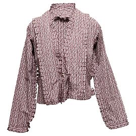 Alaïa Camicetta con fiocco stampata bordeaux e bianco Alaia Taglia IT 40 Rosso