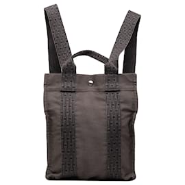 Gray Hermès Canvas Herline Backpack PM Grey
