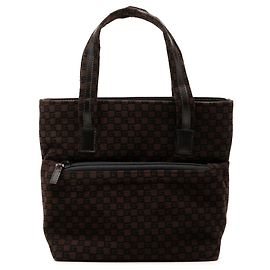 Bolsa Tote quadrada Gucci em jacquard marrom Marrom