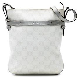 White LOEWE Anagram Coated Canvas Crossbody White
