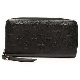 Black Louis Vuitton Monogram Empreinte Zippy Long Wallet Black