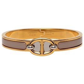 Hermès Mini Enamel Clic Chaine d'Ancre Armband PM Braun Braun