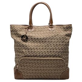 Cabas de shopping Fendi Zucchino Canvas Chef marron Marron