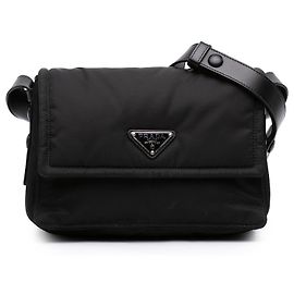 Borsa a tracolla Prada Small Re Nylon imbottita nera Nero