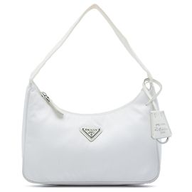 Borsa a tracolla bianca Prada Mini Tessuto Re Edition 2000 Bianco