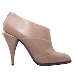 Tan Fendi Pointed-Toe Ankle Booties Size 39 Camel