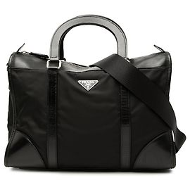 Bolsa Satchel de mão em Tessuto preto Prada Preto