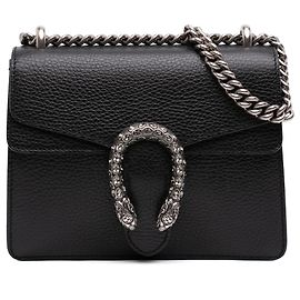 Borsa a tracolla Dionysus piccola in pelle di vitello nera Gucci Nero