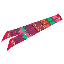 Lenço Twilly de seda rosa Hermès Mors a Jouets Rosa