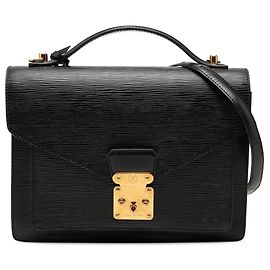 Sac à main Louis Vuitton Epi Monceau noir Noir