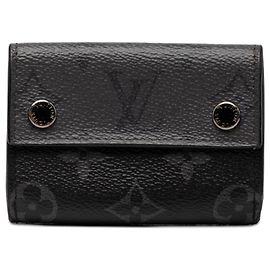 Black Louis Vuitton Monogram Eclipse Reverse Discovery Compact Wallet Small Wallets Black