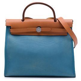 Borsa Hermès Toile Herbag Zip 31 blu Blu