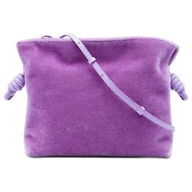 Bolsa de Ombro e Clutch Flamenco Knot Medium em mohair roxo LOEWE Roxo