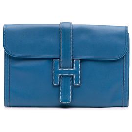 Clutch Blue Hermès Swift Jige Elan 29 Blau