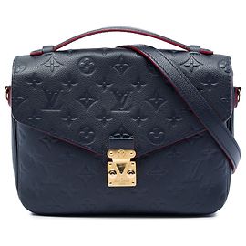 Bolsa Satchel Pochette Metis Louis Vuitton Monogram Empreinte Azul Azul