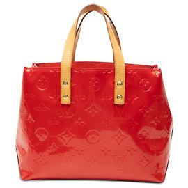 Red Louis Vuitton Monogram Vernis Reade PM Handbag Red
