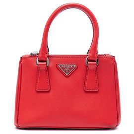 Sac à main Prada Mini Saffiano Lux Galleria Double Zip Rouge Rouge
