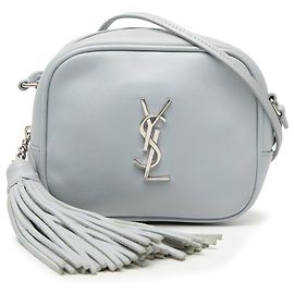 Sac Blogger en cuir de veau monogrammé bleu Saint Laurent Bleu