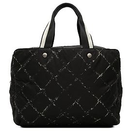 Bolsa de nylon Chanel Old Travel Line preta Preto