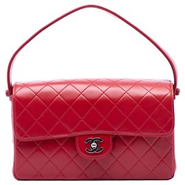 Bolso Chanel Medium Quilted Lambskin Top Handle Bag rojo Roja