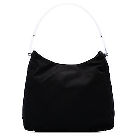 Borsa Prada Tessuto con manico in acrilico nero Nero