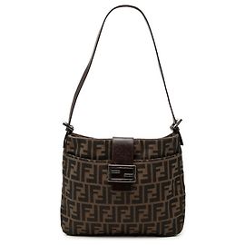 Bolsa de ombro em lona Zucca marrom Fendi Marrom