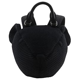 Black Burberry Thomas Bear Cotton Bear Backpack Black