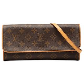 Borsa a tracolla Louis Vuitton Monogram Pochette Twin GM Marrone Marrone
