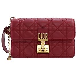 Rote Dior Lambskin Cannage DiorAddict Clutch Rot