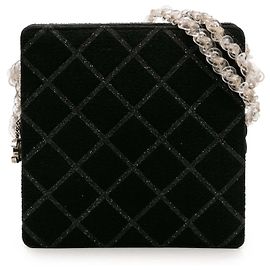 Borsa a tracolla Chanel CC Tweed Chain Fantasy nera Nero