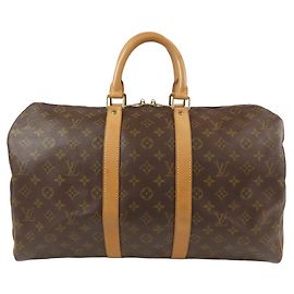 Borsa da viaggio Louis Vuitton Monogram Keepall 45 Marrone Marrone