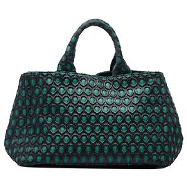 Bolsa Satchel Prada em Broccato Canapa Verde Verde