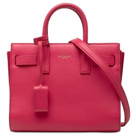 Bolsa Saint Laurent Nano Leather Sac De Jour Satchel Rosa Rosa