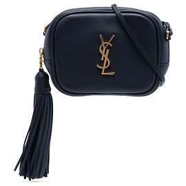 Bolsa Blogger Monogram em couro de bezerro azul Saint Laurent Azul