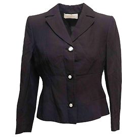 Valentino Garavani Vintage Black Valentino Button-Up Blazer Size IT 44 Black