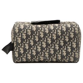 Neceser Clutch Lingot de lona Dior Oblique azul Azul